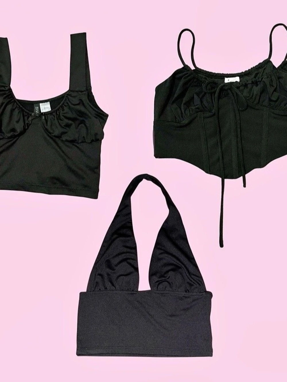 H&M Black Crop Top Set